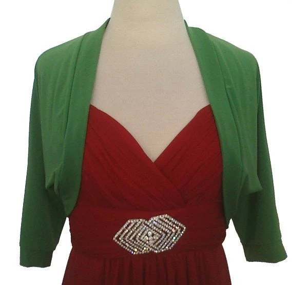 Mid Length Green Bolero Jacket Stretch Shrug Bridal Wedding Jacket(Mid Length Green Bolero Jacket Stretch Shrug Bridal Wedding Jacket) 1 Mid Length Green Bolero Jacket Stretch Shrug Bridal Wedding Jacket(Mid Length Green Bolero Jacket Stretch Shrug Bridal Wedding Jacket)