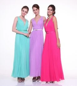 Cinderella Divine 1499 Long Chiffon Pleated Sleeveless Dress With Belt(Long Chiffon Pleated Bridesmaid Dress Mint With Belt Sleeveless) -Discount Dress Shops yhst 94935736666794 2454 739367756 78d91ba7 c9d0 405d 8b27 7e58fad36af0