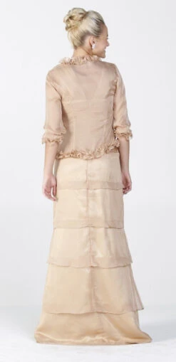 Poly USA | Ed Young 6484 Long Modest Formal Dress Ruffles Bolero Jacket(On Special Limited Stock Long Modest Formal Dress Gray Ruffles Bolero Jacket Layered Skirt) -Discount Dress Shops yhst 94935736666794 2455 177078277 d2f19494 551b 45a9 a623 44cb309f874e