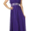 CLEARANCE - Celavie 2095L Long Lavender One Shoulder Gown Chiffon Empire (Size L)(Clearance Celavie 2095l Long Lavender One Shoulder Gown Chiffon Empire Size L)
