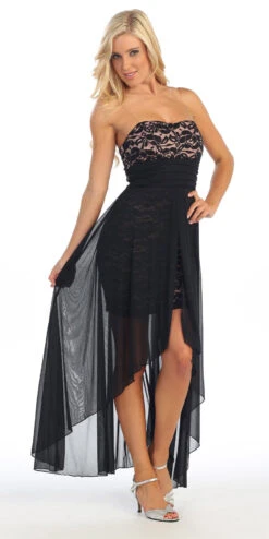 Celavie 2380 High Low Dress Chiffon/Lace Strapless Neck(Black Fuchsia High Low Semi Formal Dress Chiffon Lace Strapless Neck) 13 Celavie 2380 High Low Dress Chiffon/Lace Strapless Neck(Black Fuchsia High Low Semi Formal Dress Chiffon Lace Strapless Neck) -Discount Dress Shops yhst 94935736666794 2457 1151699466 4255aaf2 b9d4 40f9 a6b3 9424401334a1