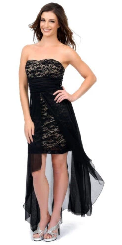 Celavie 2380 High Low Dress Chiffon/Lace Strapless Neck(Black Fuchsia High Low Semi Formal Dress Chiffon Lace Strapless Neck) 11 Celavie 2380 High Low Dress Chiffon/Lace Strapless Neck(Black Fuchsia High Low Semi Formal Dress Chiffon Lace Strapless Neck) -Discount Dress Shops yhst 94935736666794 2457 1152615303 f3010d40 d85e 4ac0 9be9 f23056dca73c