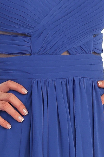 Celavie 3007 Chiffon High Low Dress Spaghetti Straps(Chiffon High Low Royal Blue Dress Spaghetti Straps Peek A Boo Slits) 5 Celavie 3007 Chiffon High Low Dress Spaghetti Straps(Chiffon High Low Royal Blue Dress Spaghetti Straps Peek A Boo Slits) - Image 5