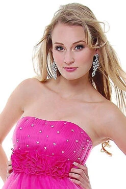 CLEARANCE - Cinderella Divine 414 Short A-Line Tulle Dress (Size 6)(Purple Homecoming Dress Short A Line Tulle Skirt Strapless Flower) -Discount Dress Shops yhst 94935736666794 2457 1419791431 eb72568b dd85 423b bf1e 05581864e716