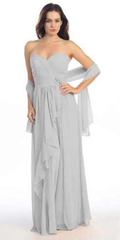 Eureka 2505 Ruched Bodice Layered Skirt Long Gown(Ruched Bodice Layered Skirt Long Coral Formal Gown) -Discount Dress Shops yhst 94935736666794 2457 1743937397