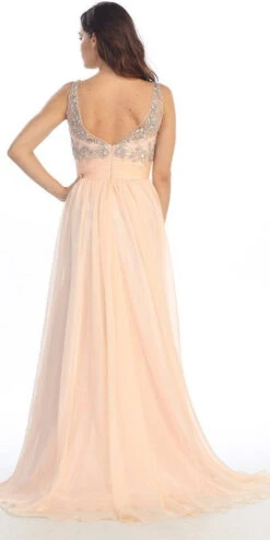 Eureka 3007 Sheer Yoke Jewel Neckline Long A-Line Gown(Sheer Yoke Jewel Neckline Long Mint A Line Formal Gown) -Discount Dress Shops yhst 94935736666794 2457 1765957219