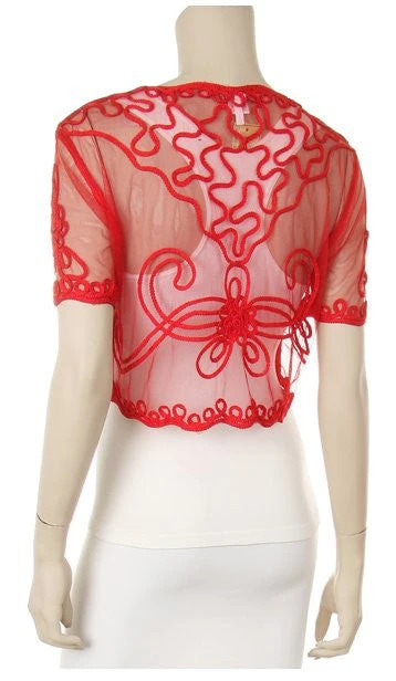 Short Sleeve Black Bolero Top(Short Sleeve Black Bolero Top) 2 Short Sleeve Black Bolero Top(Short Sleeve Black Bolero Top) - Image 2