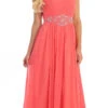 Celavie 3006 A-Line Long Dress Strapless Empire Beaded Waist(A Line Long Prom Dress Coral Strapless Empire Beaded Waist)