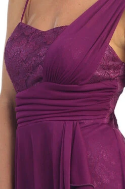 Celavie 2409 One Shoulder Spaghetti Strap High Low Dress(One Shoulder Spaghetti Strap Purple High Low Dress Chiffon) -Discount Dress Shops yhst 94935736666794 2458 372677616