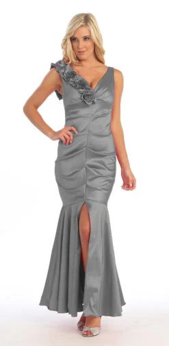 Celavie 2207L Mermaid Dress Long Satin Flower Strap Flaired Skirt(Mermaid Gown Plum Dress Long Satin Flower Strap Flaired Skirt) -Discount Dress Shops yhst 94935736666794 2458 60444548 261c7083 8724 46b1 aa09 92006ba477bc